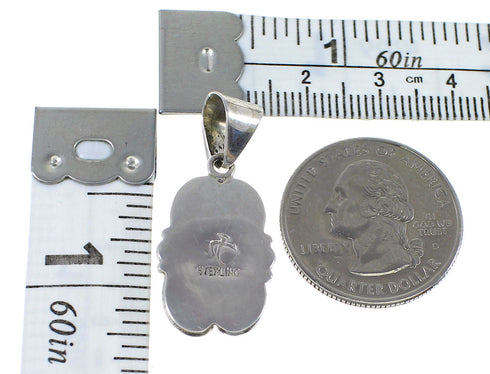Silver Southwestern Turquoise Inlay Slide Pendant AX79153